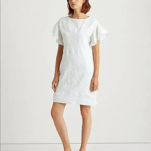 Ralph Lauren White cotton dress size 4 NWT - Picture 1 of 16